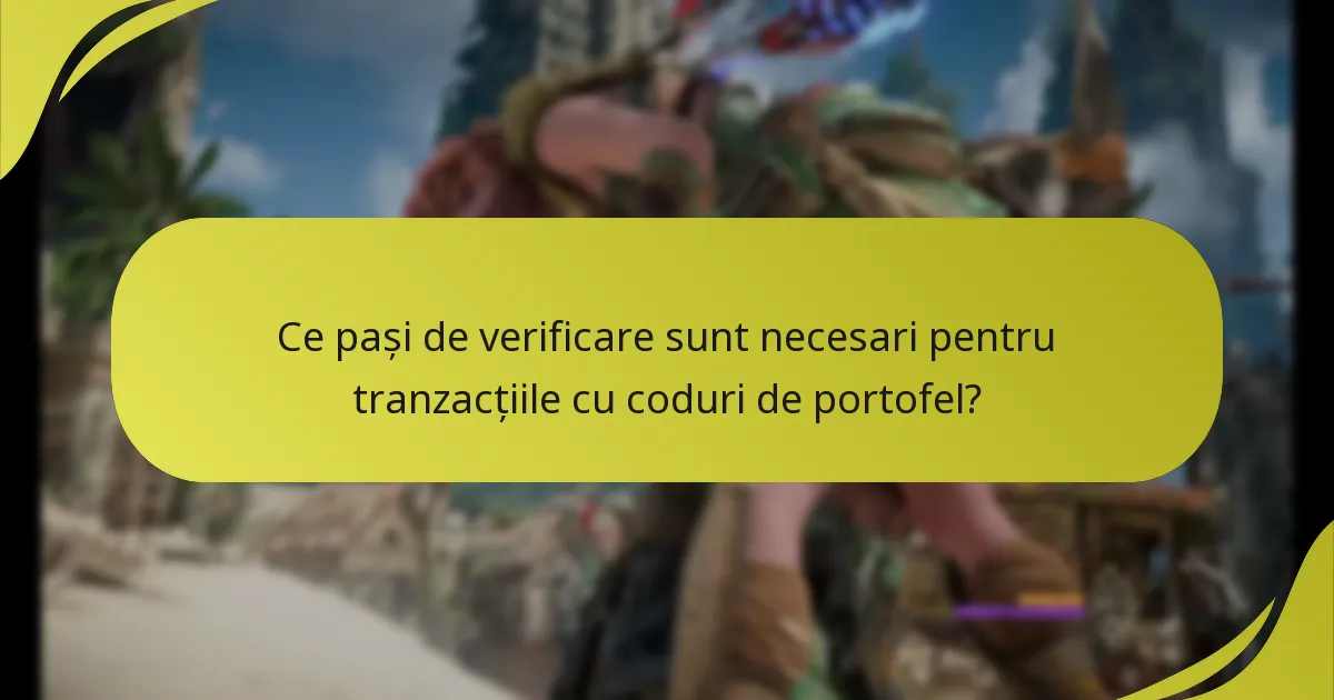 Ce pași de verificare sunt necesari pentru tranzacțiile cu coduri de portofel?